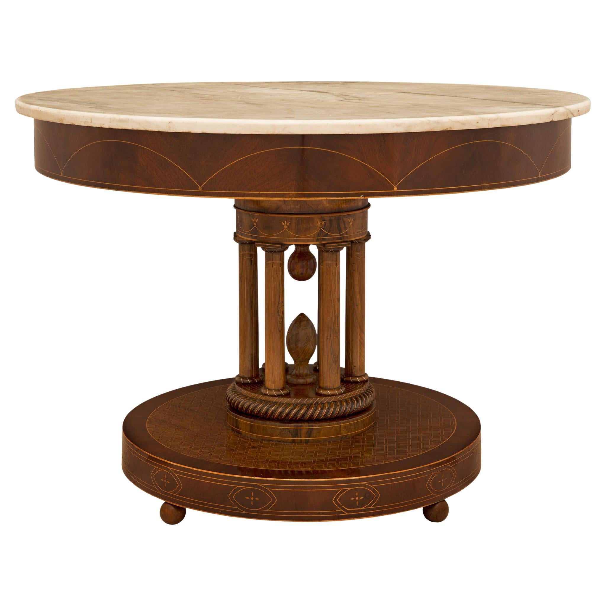 Italian 19th Century Charles X Period Mahogany Center Table