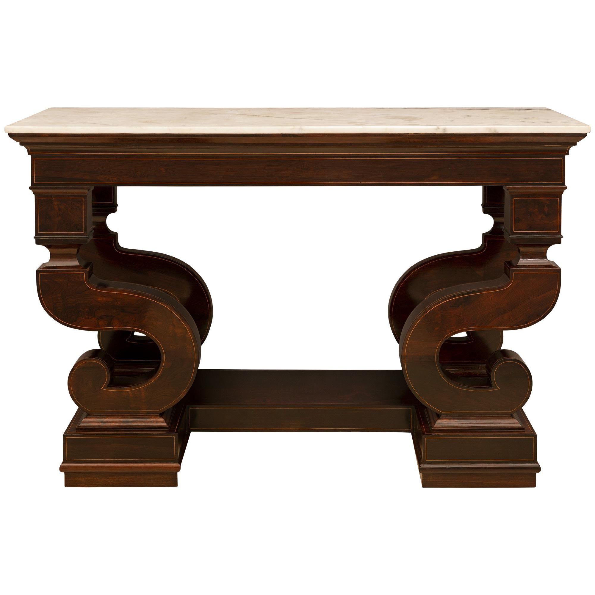 Italian 19th Century Charles X Period Rosewood Console For Sale 5