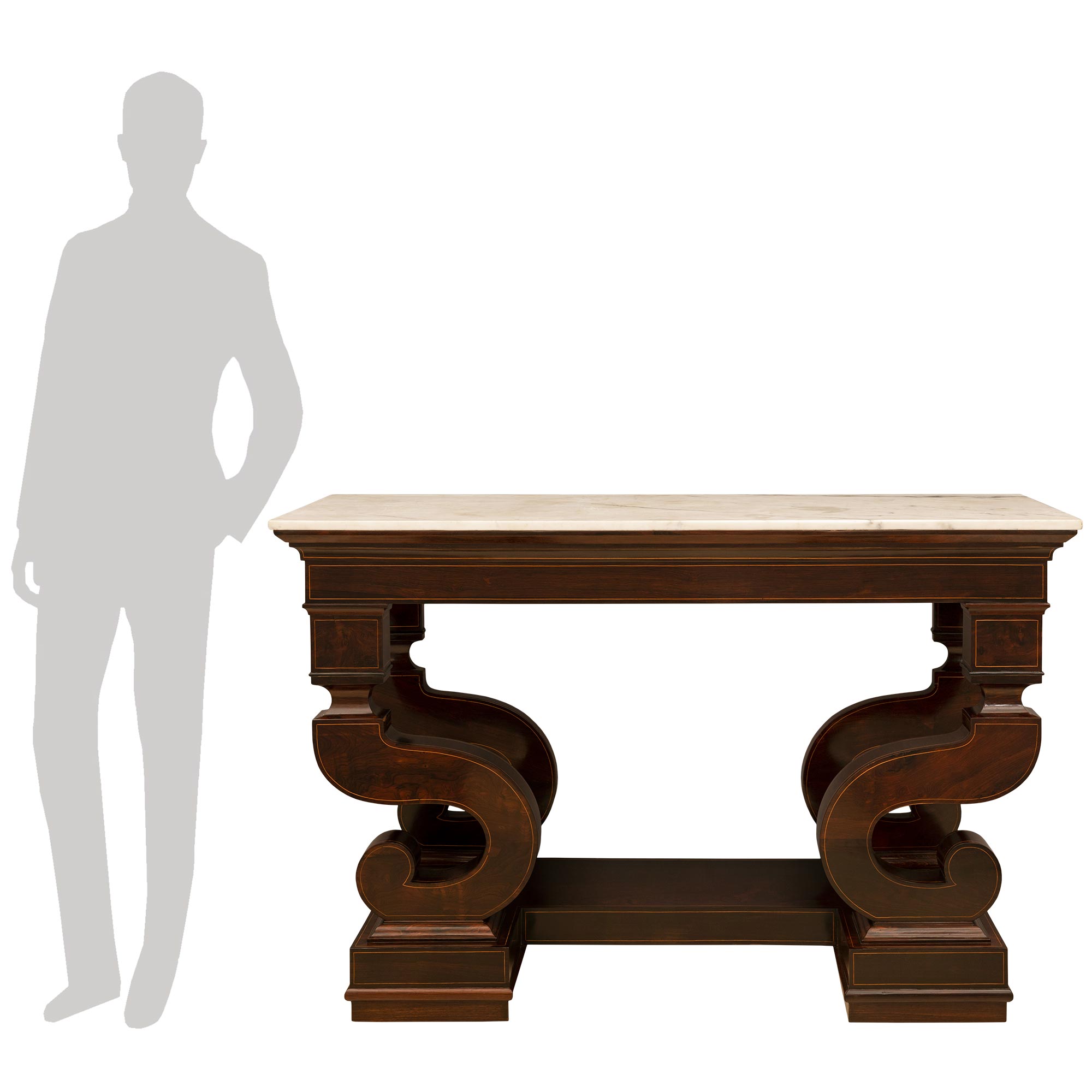 Italian 19th Century Charles X Period Rosewood Console For Sale