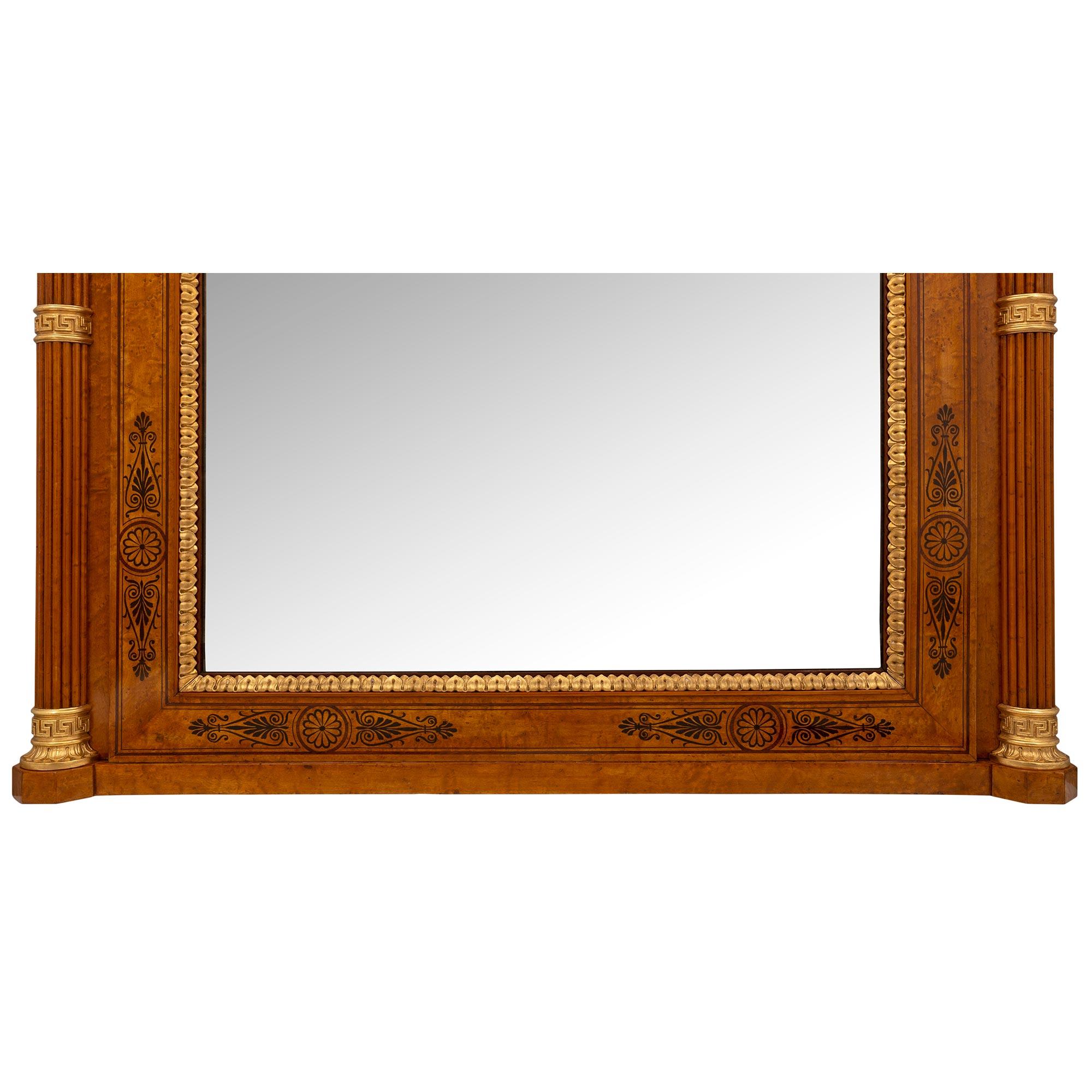 Italian 19th Century Charles X Period Walnut and Giltwood Mirror For Sale 5