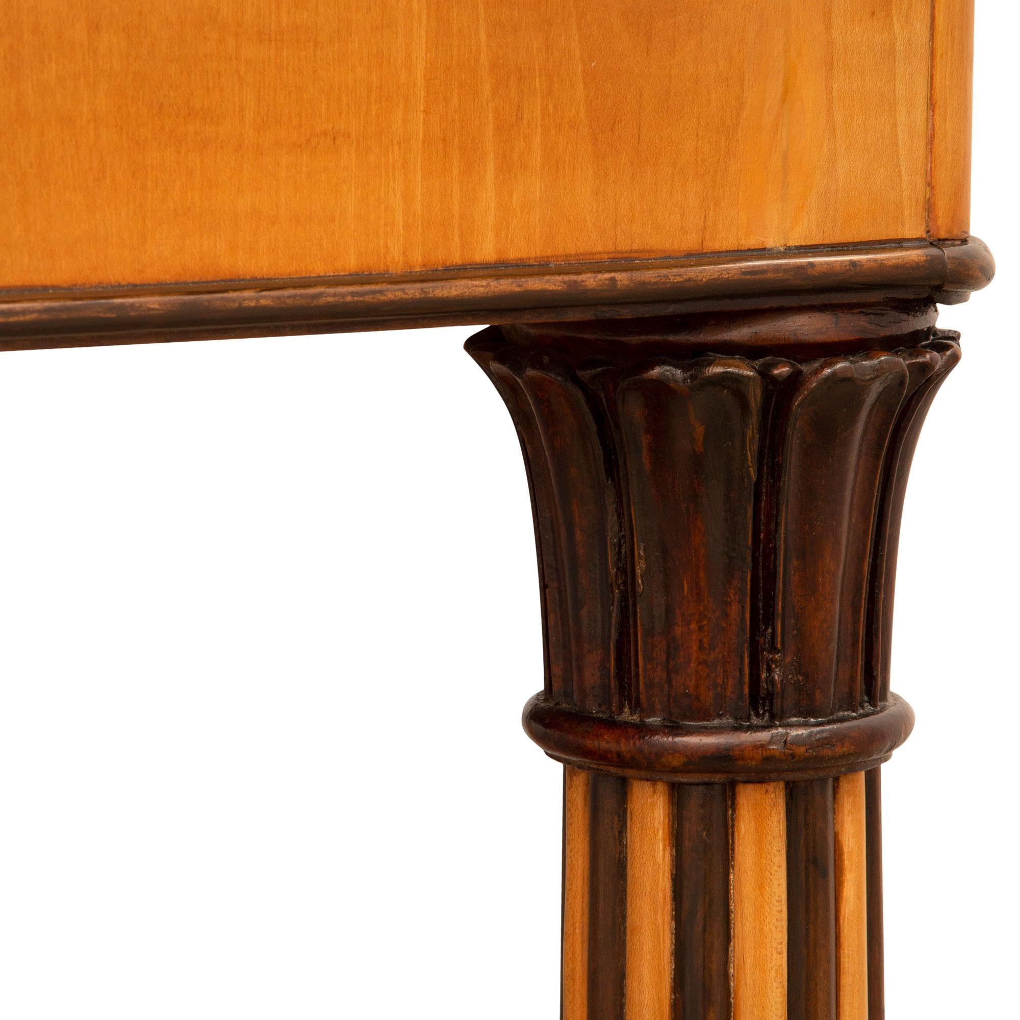 Italian 19th Century Charles X St. Cherrywood Birchwood And Marble Console For Sale 2