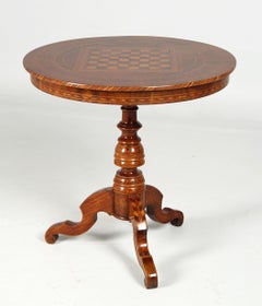 Italian 19th Century Chess Table with Marquetry