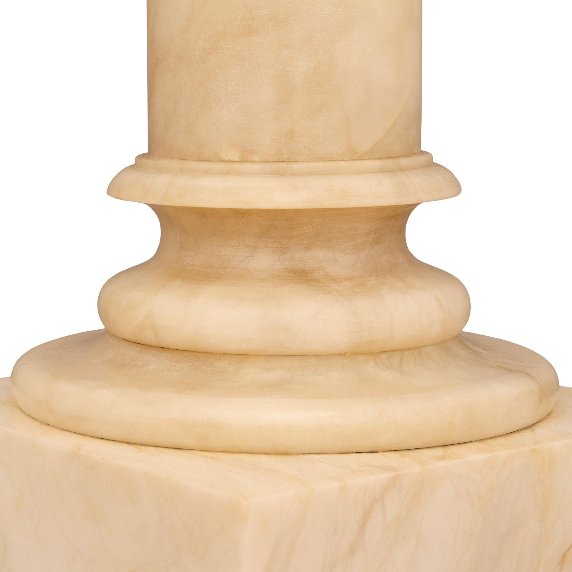 Italian 19th Century Cream Colored Alabaster Pedestal For Sale 2