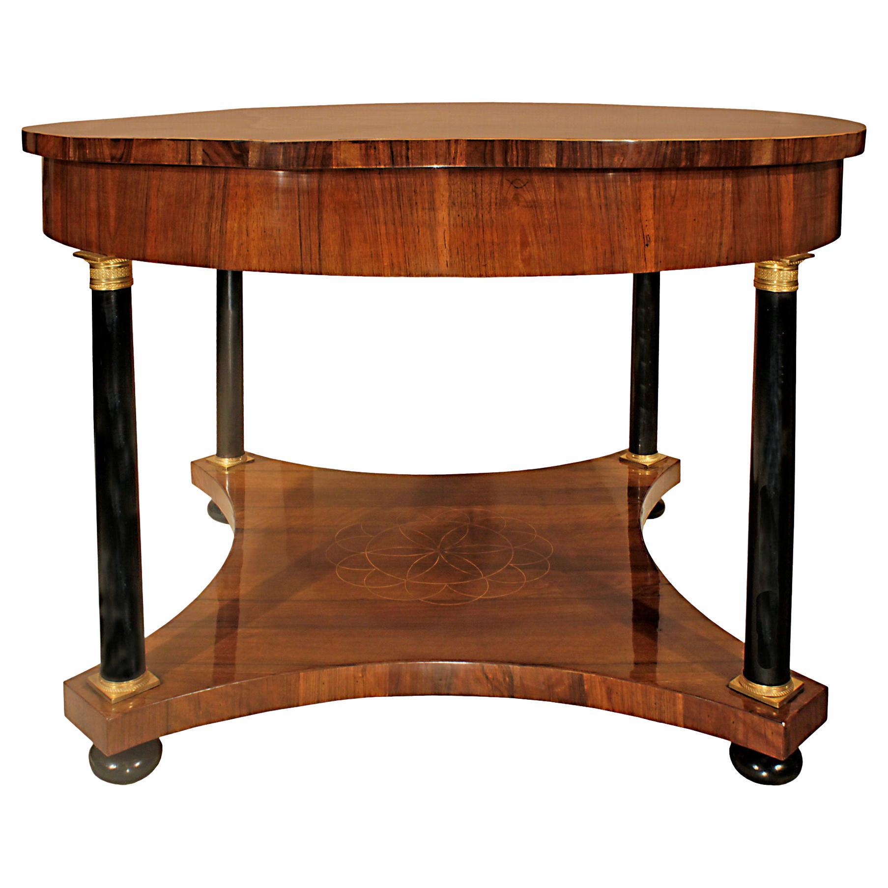 Italian 19th Century Crouch Mahogany and Ormolu Center Table For Sale