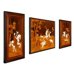 Italian 19th Century Decorative Marquetry Wall Panels