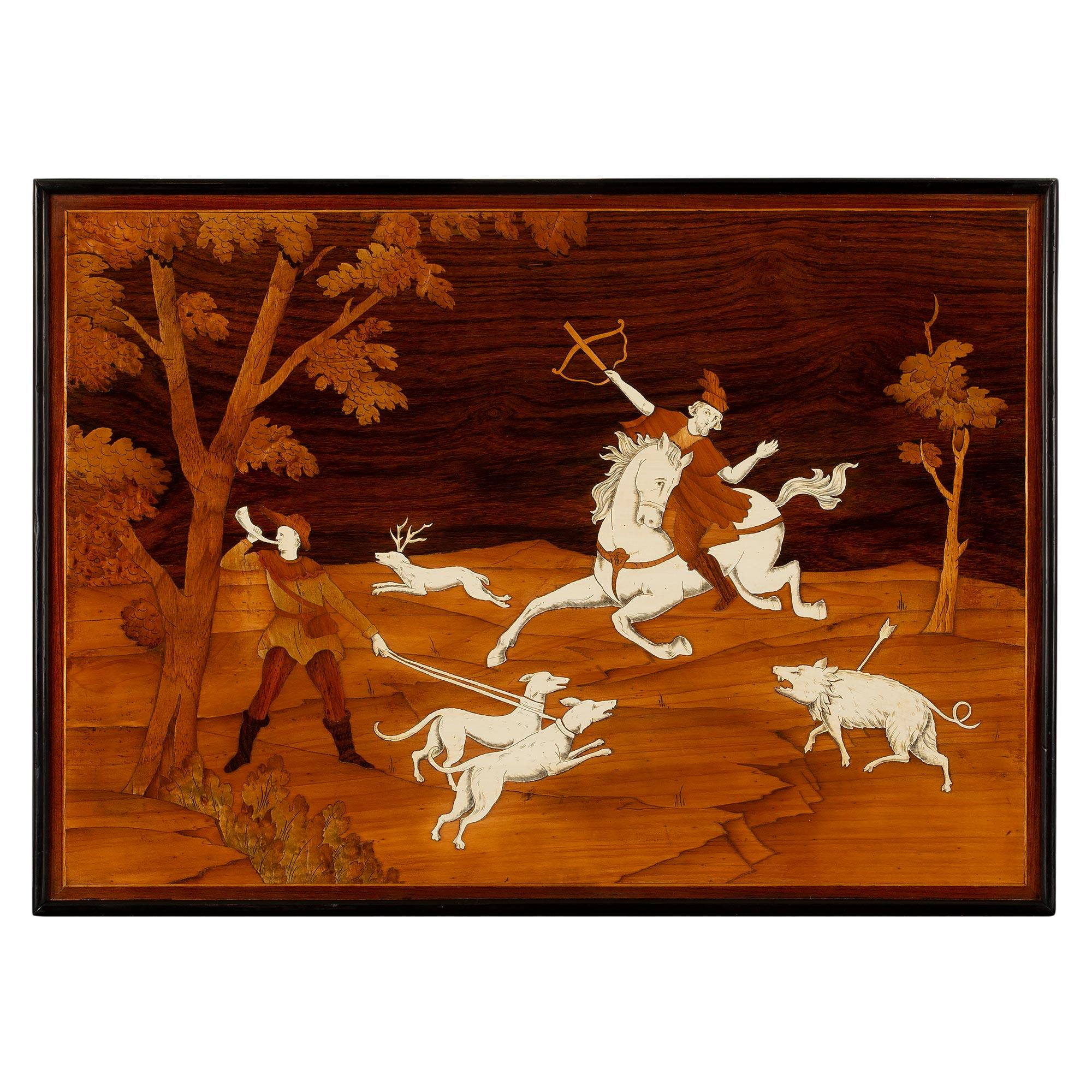 Italian 19th Century Decorative Marquetry Wall Panels In Good Condition For Sale In West Palm Beach, FL