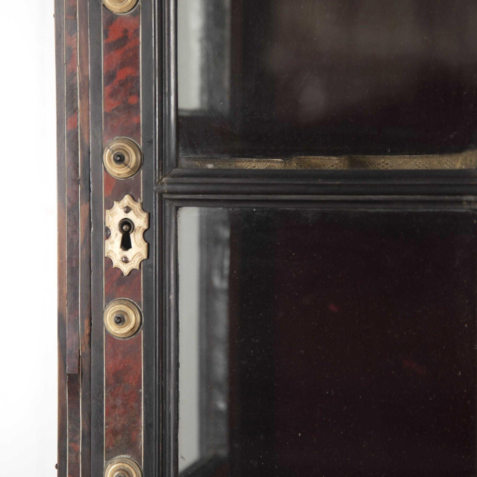 Italian 19th Century Ebony and Tortoiseshell Cabinet on Stand In Excellent Condition In Gloucestershire, GB