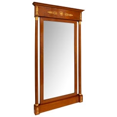 Italian 19th Century Empire St. Cherrywood and Ormolu Mirror