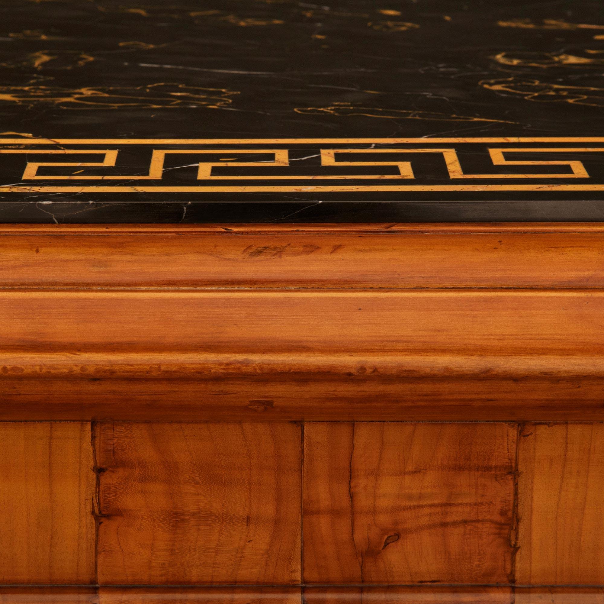 Italian 19th century Empire st. Cherrywood, Ormolu, Mirror and marble console For Sale 1
