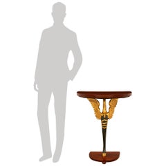 Italian 19th century Empire st Mahogany, Giltwood, patinated Wood console tables