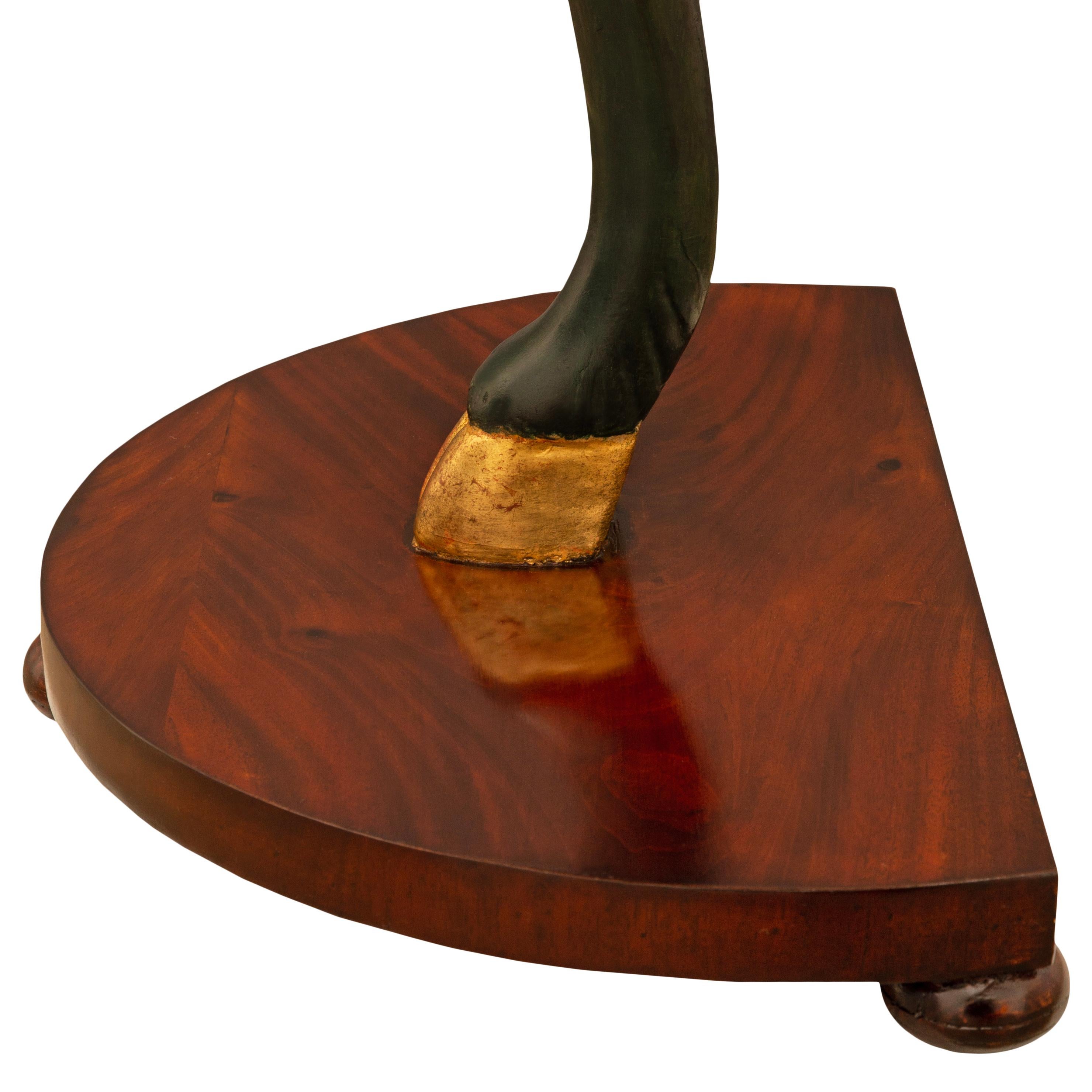Italian 19th century Empire st Mahogany, Giltwood, patinated Wood console tables For Sale 2