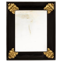 Antique Italian 19th Century Florentine Ebony and Giltwood Mirror