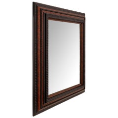 Italian 19th Century Florentine St. Ebonized Fruitwood and Exotic Wood Mirror