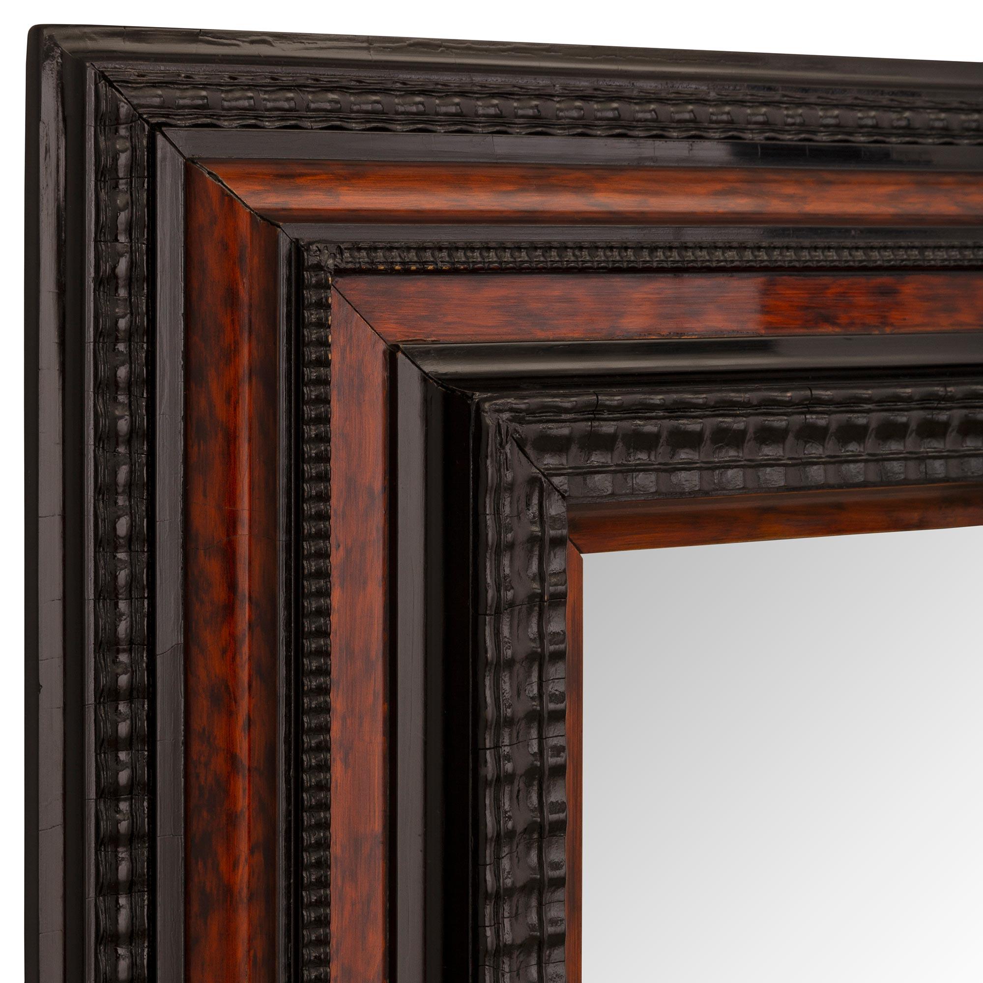 Italian 19th Century Florentine St. Ebonized Fruitwood and Exotic Wood Mirror In Good Condition For Sale In West Palm Beach, FL