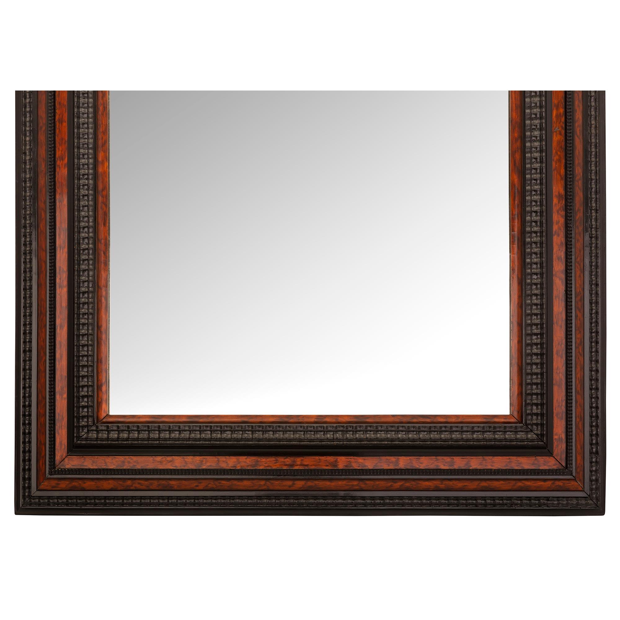 Italian 19th Century Florentine St. Ebonized Fruitwood and Exotic Wood Mirror For Sale 3