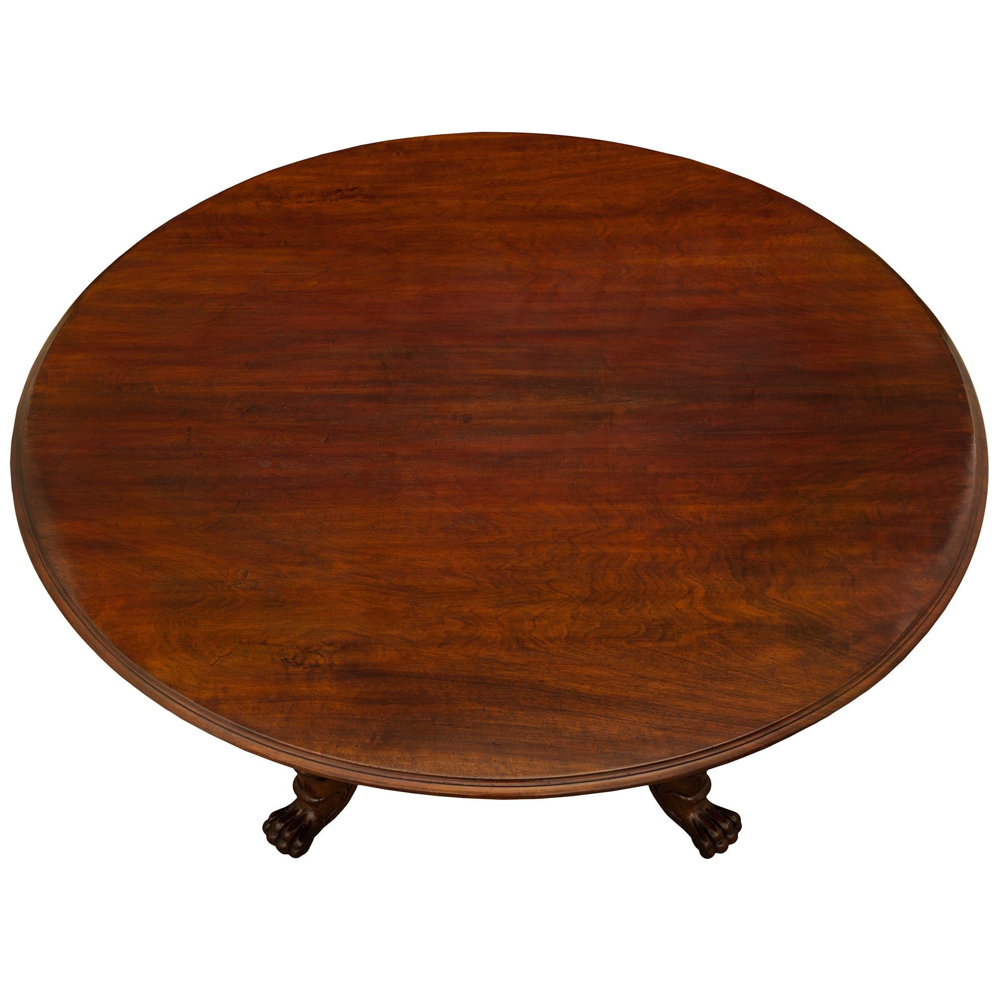 Italian 19th Century Genovese St. Charles X Period Walnut Center/Dining Table For Sale 9