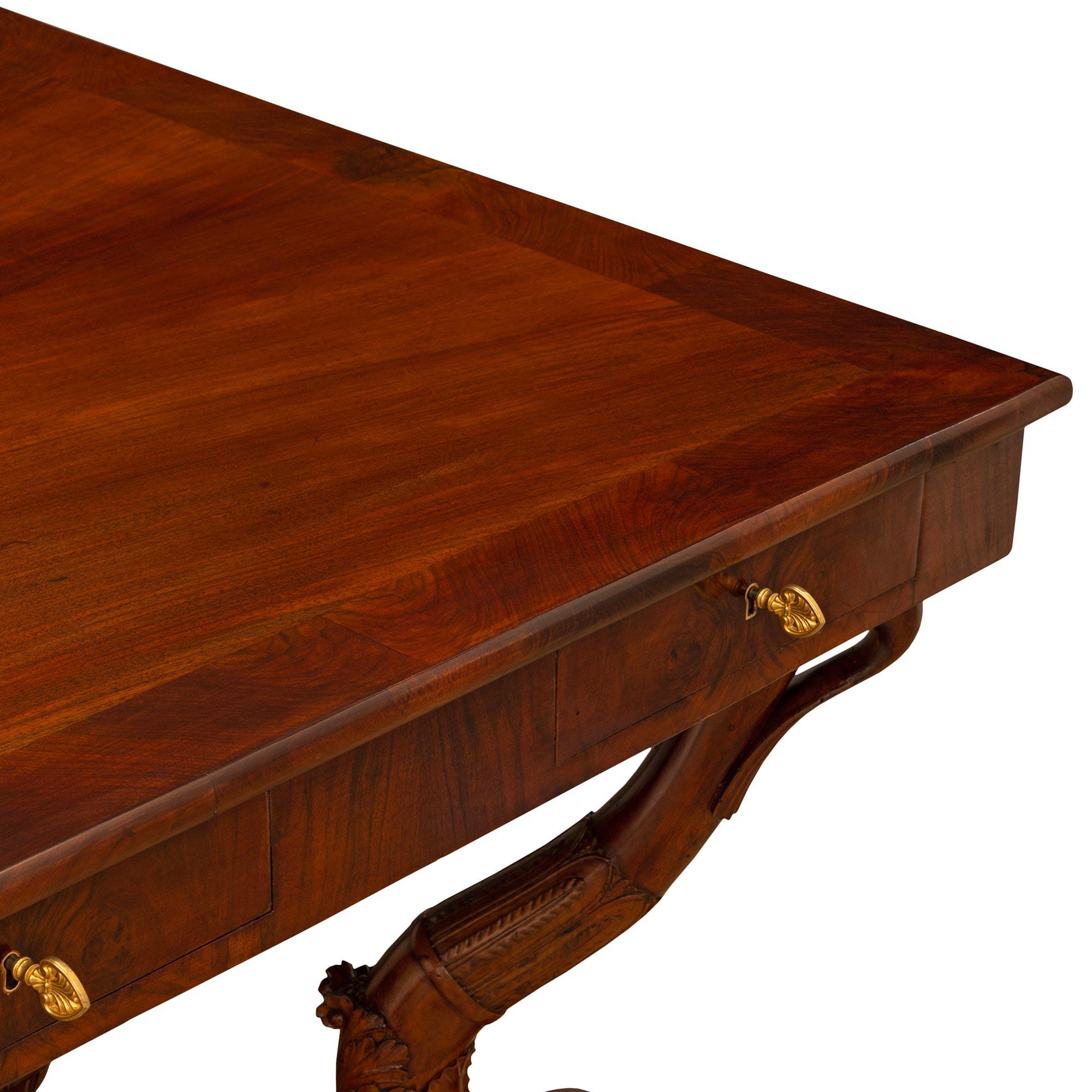 Italian 19th Century Genovese St. Charles X Period Walnut Center/Dining Table For Sale 4