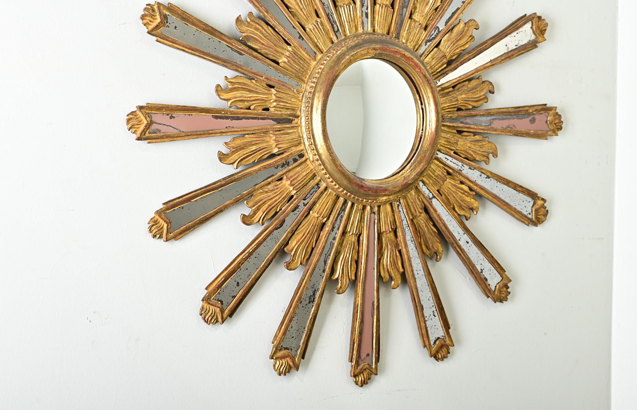 Autre Miroir italien du 19ème siècle en forme d'étoile dorée en vente