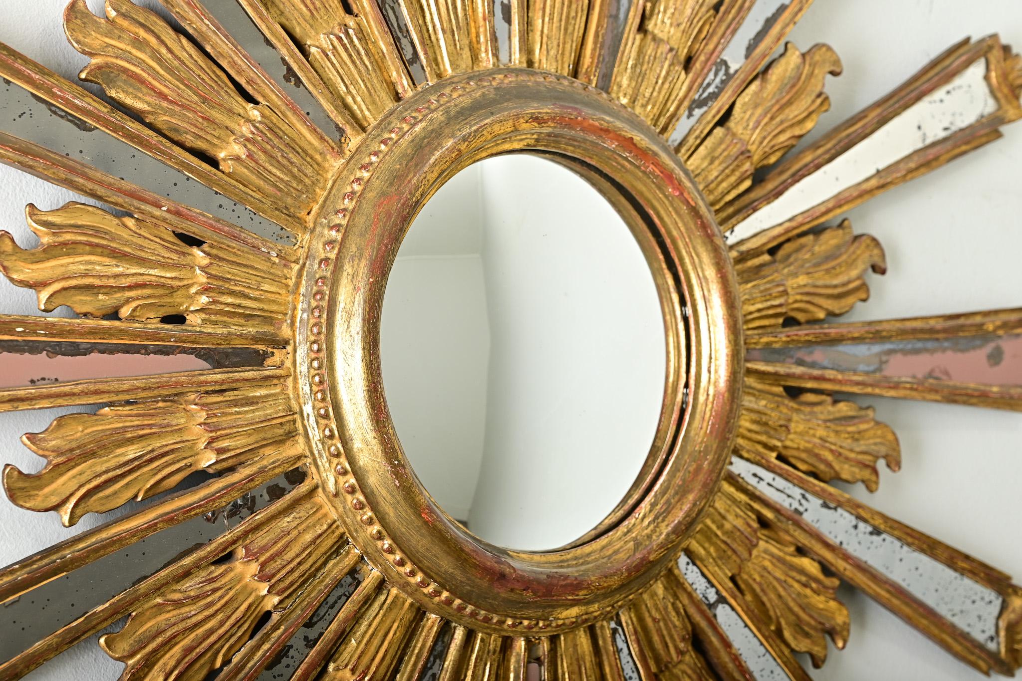 Autre Miroir italien du 19ème siècle en forme d'étoile dorée en vente