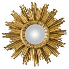 Antique Italian 19th Century Gilt Starburst Mirror