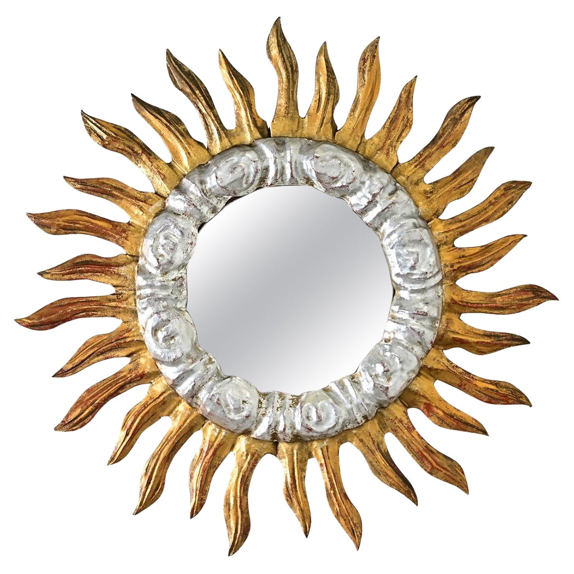 Italian 19th Century Gilt Starburst Mirror