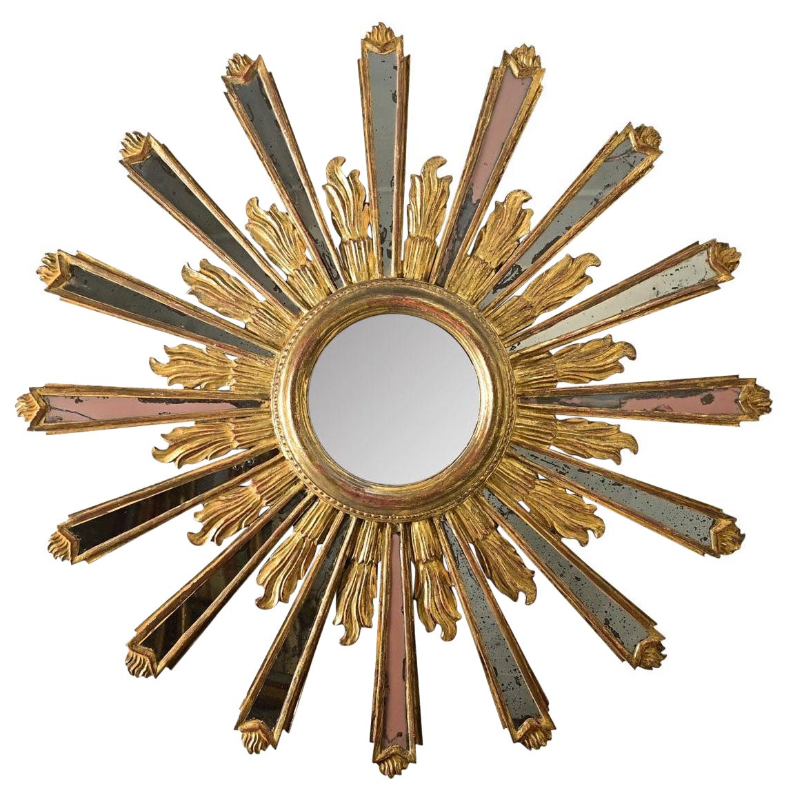 Italian 19th Century Gilt Starburst Mirror