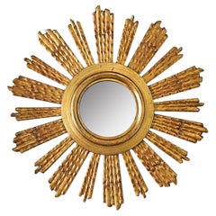 Miroir italien du 19ème siècle en forme d'étoile dorée