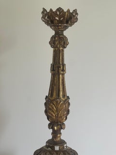 Italian 19th Century Giltwood Altar Candlestick