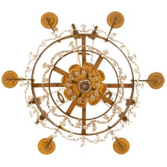 Italian 19th Century Giltwood and Crystal Chandelier