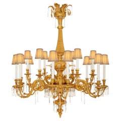 Italian 19th century Giltwood and Crystal chandelier