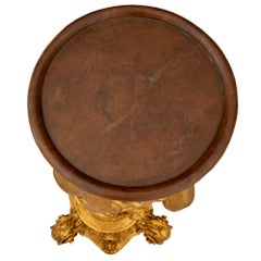 Italian 19th Century Giltwood and Faux Painted Marble Pedestal
