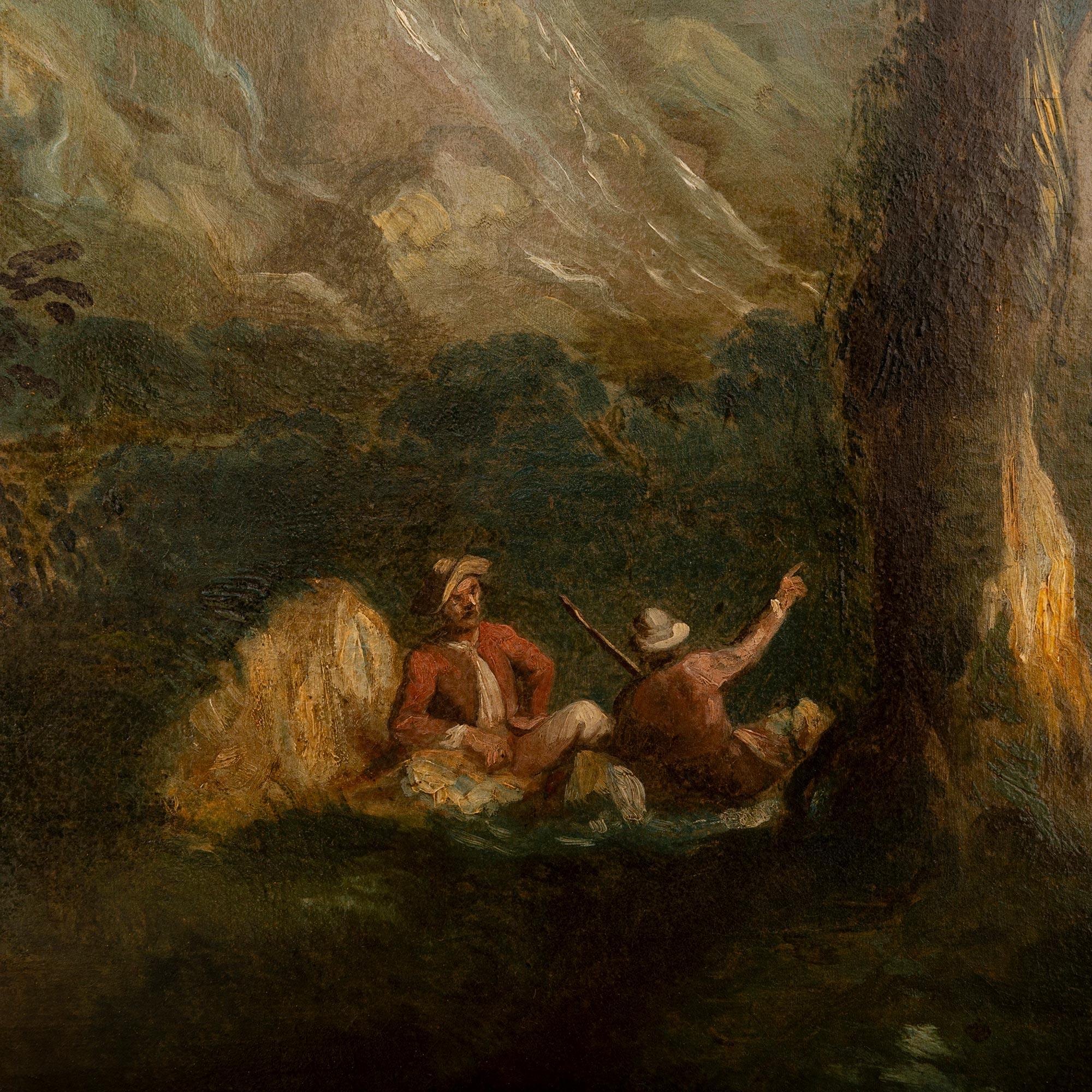 Italian 19th century Giltwood and Oil on canvas painting, circa 1840 For Sale 3