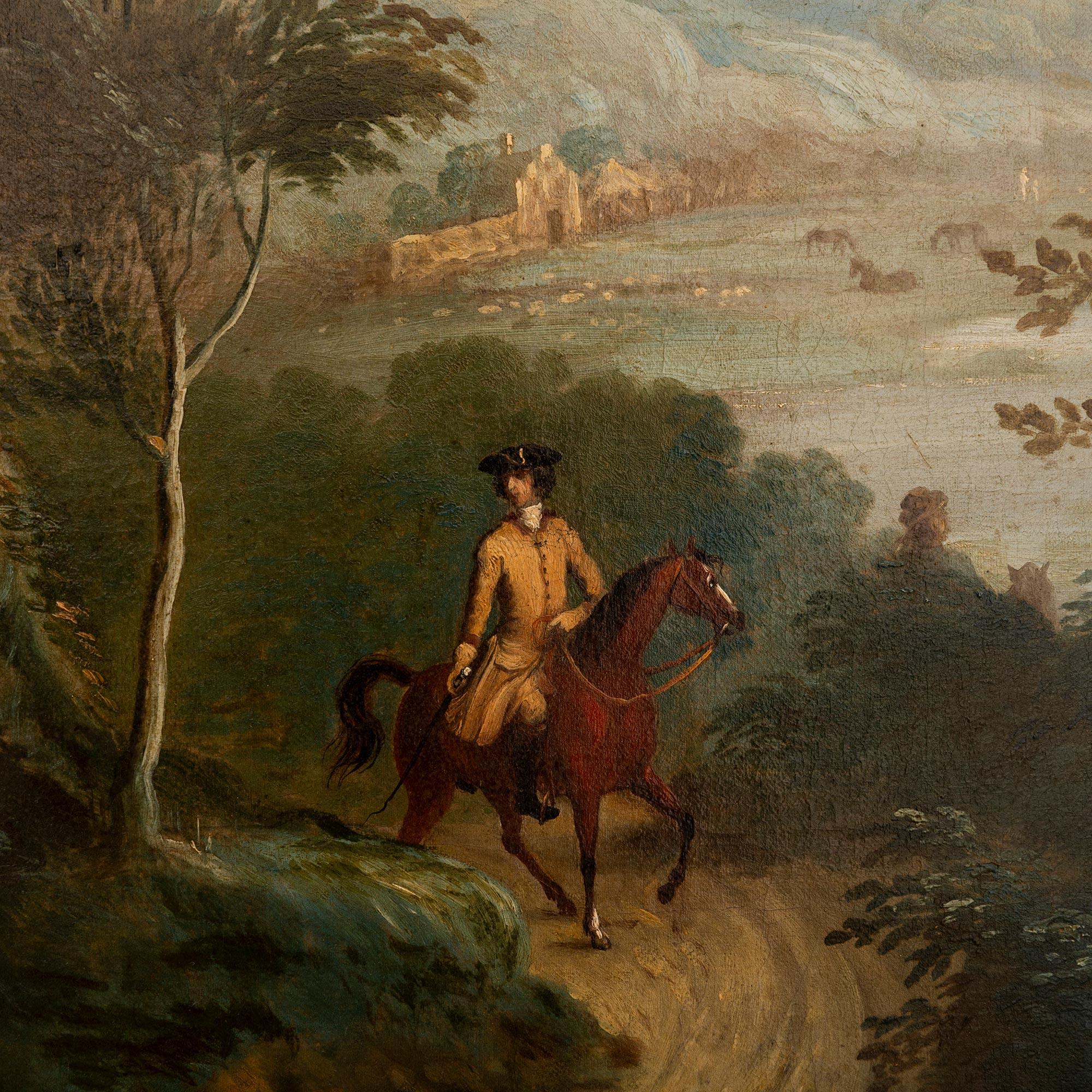Italian 19th century Giltwood and Oil on canvas painting, circa 1840 For Sale 4