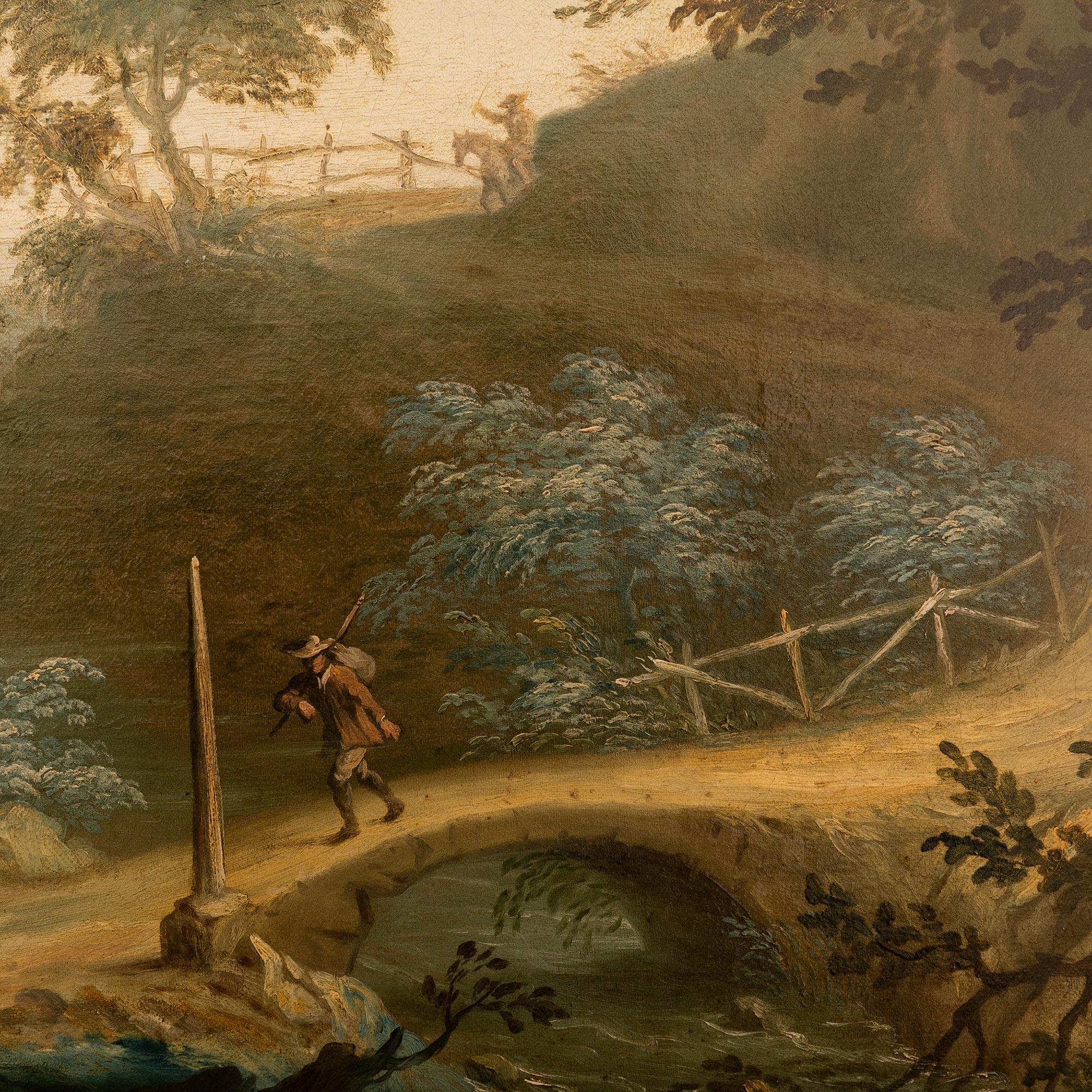 Italian 19th century Giltwood and Oil on canvas painting, circa 1840 For Sale 5