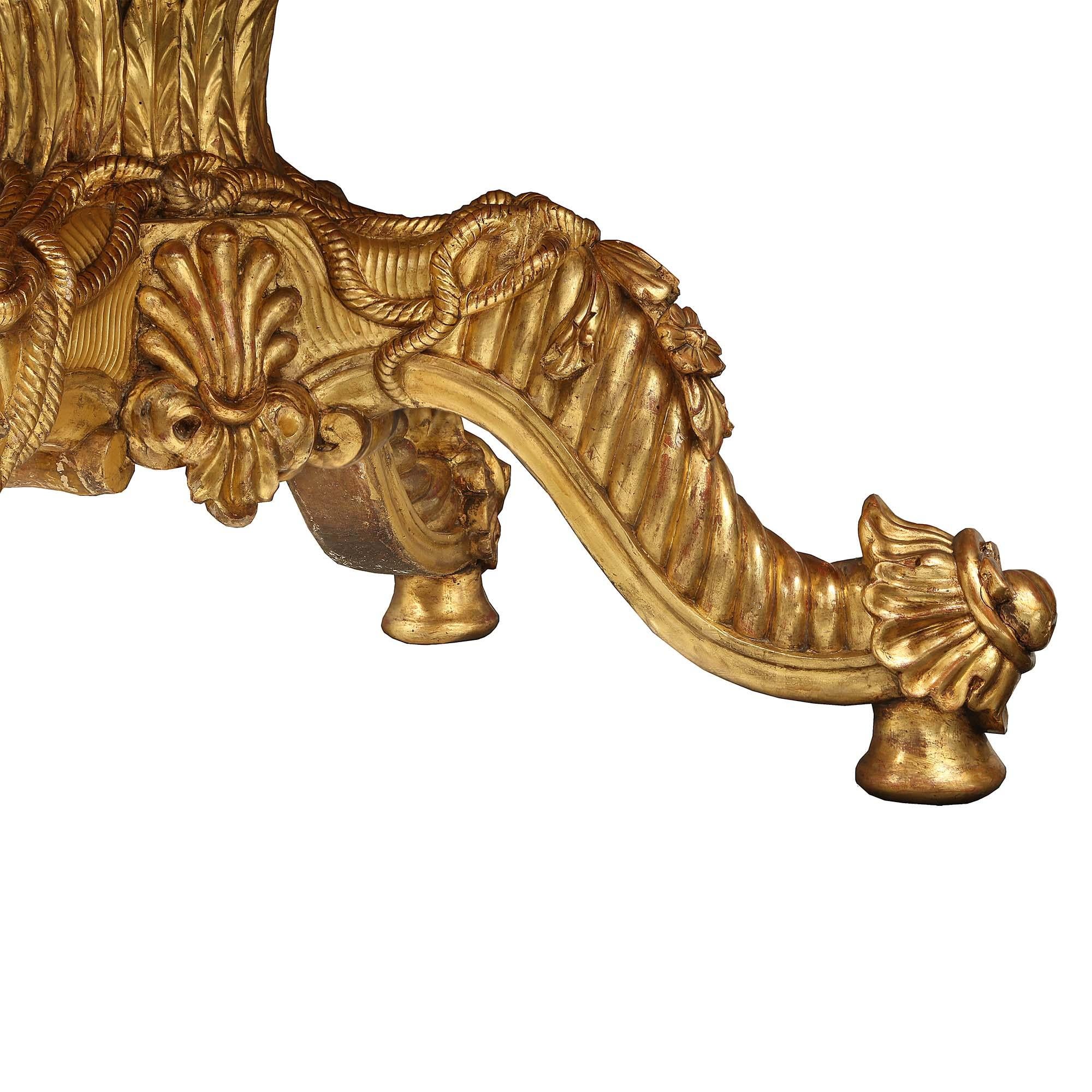 Italian 19th Century Giltwood and Onyx Center Table For Sale 4