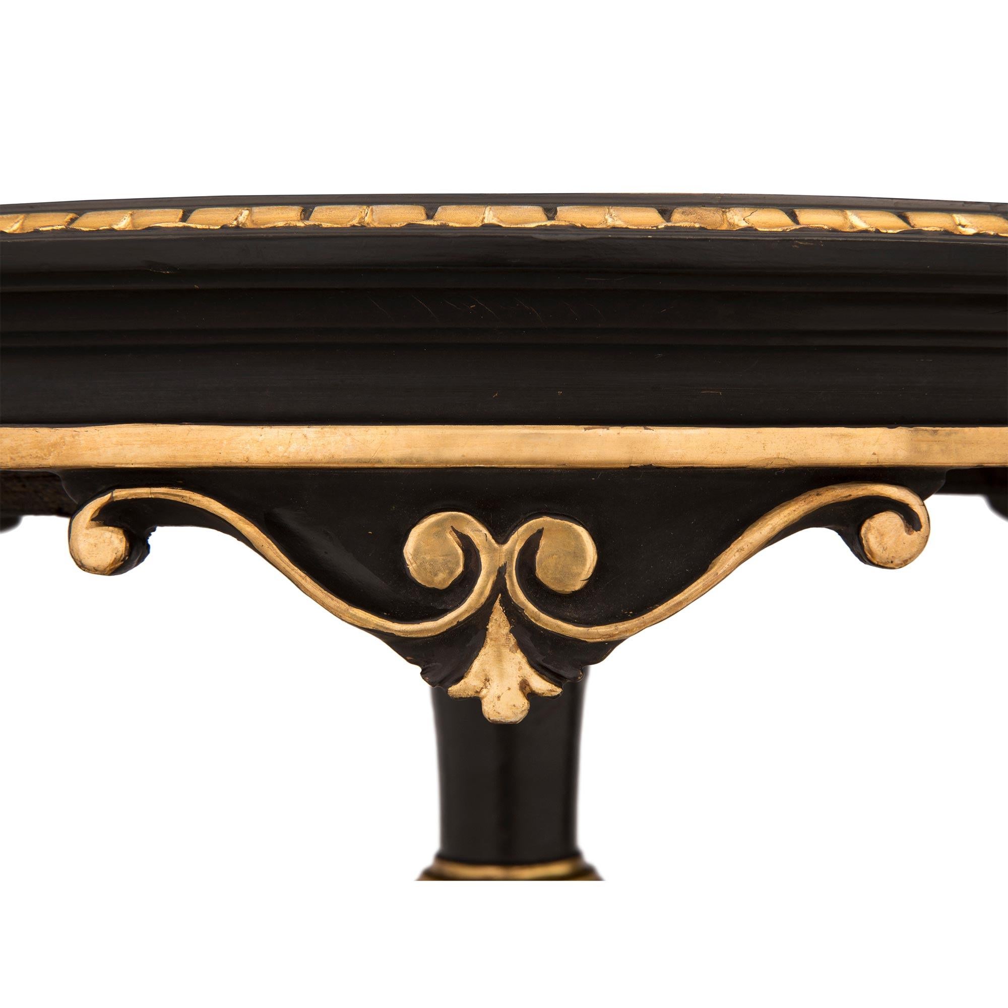 Italian 19th Century Giltwood and Pietra Dura Marble Florentine Side Table For Sale 3