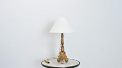 Italian 19th Century Giltwood Candlestick Table Lamp
