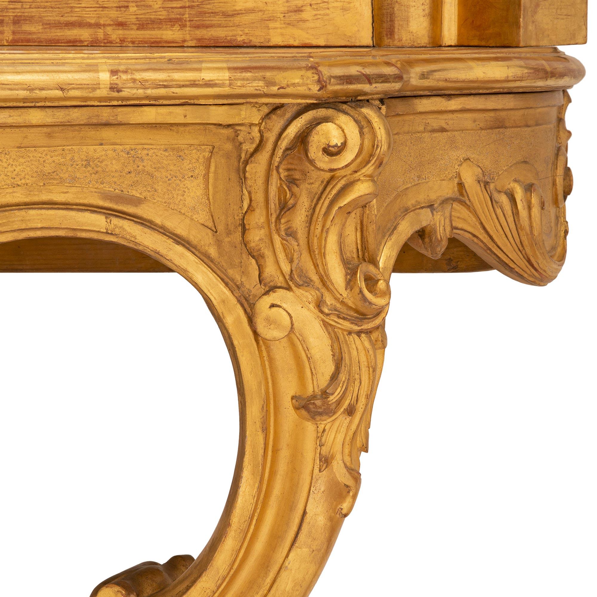 Italian 19th Century Giltwood Console And Mirror For Sale 7