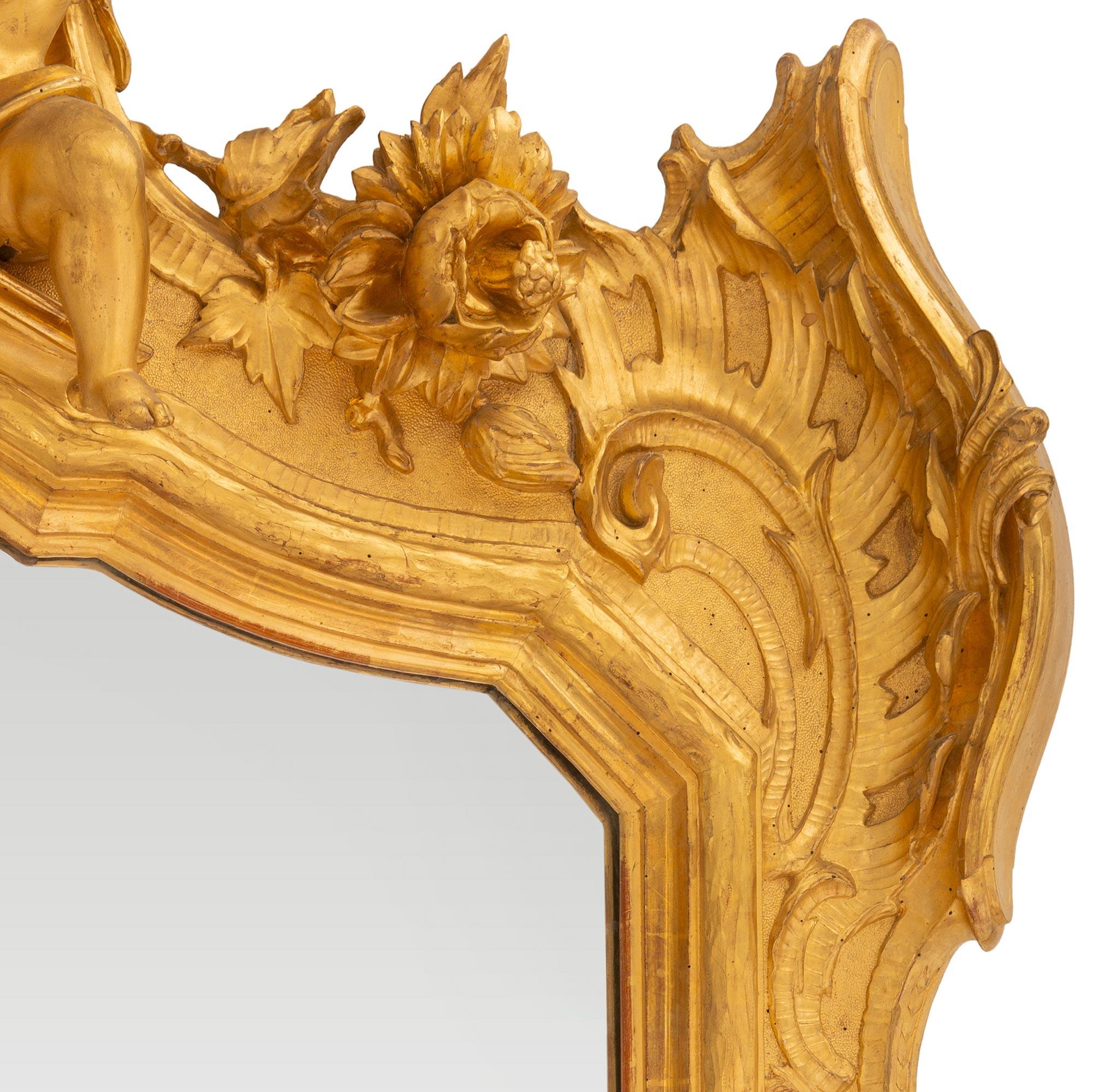 Console et miroir italiennes en bois doré du XIXe siècle en vente 3