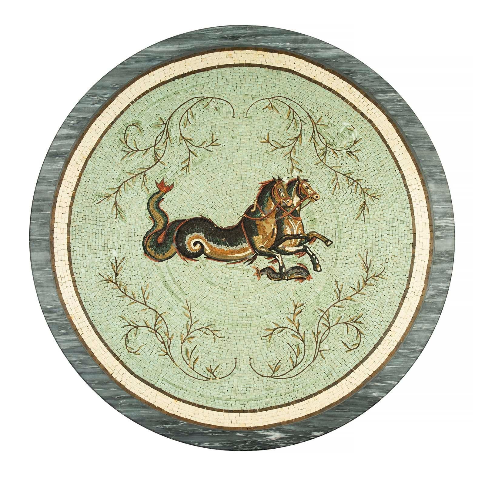 Italian 19th Century Giltwood, Marble and Mosaic Circular Coffee Table 1