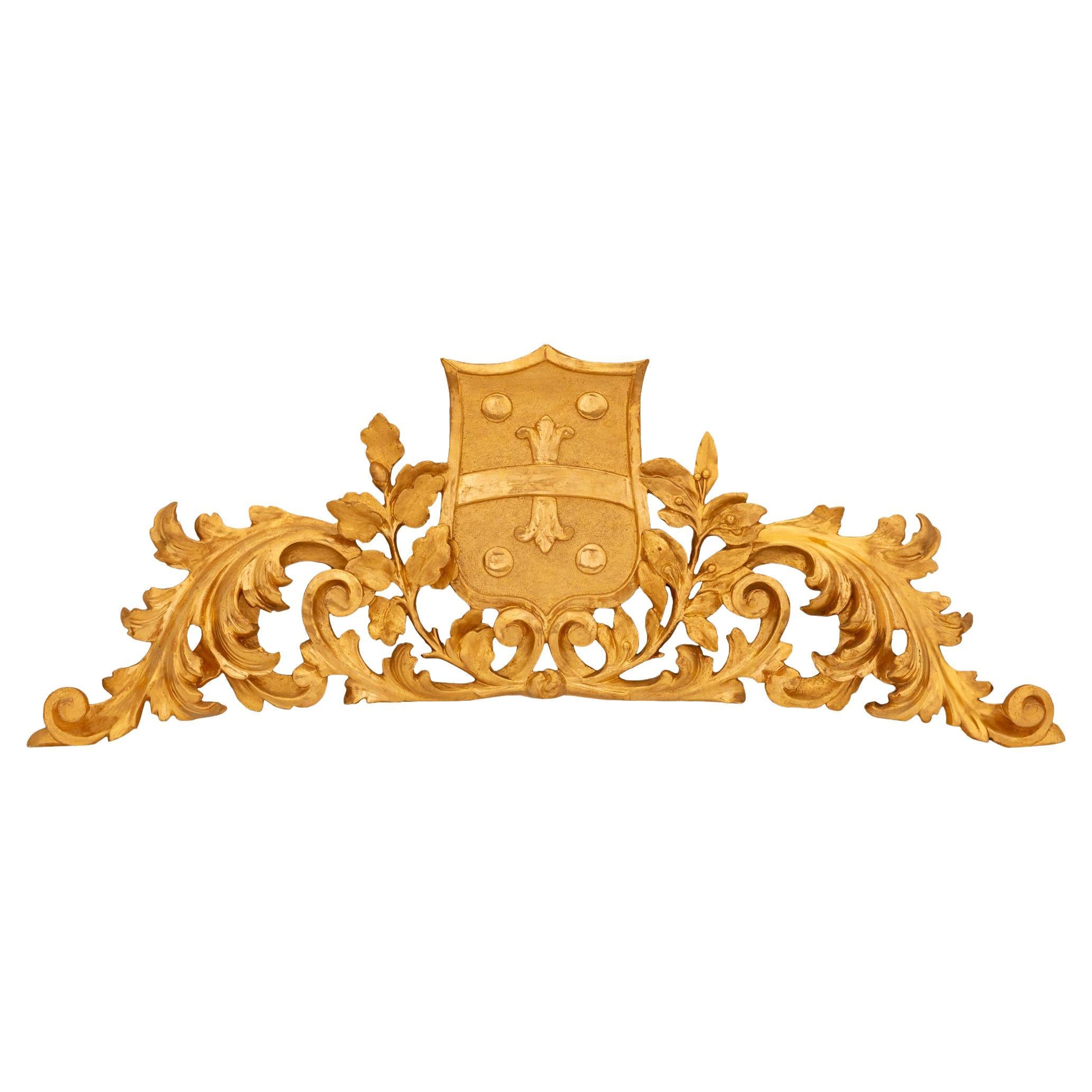 Italienischer Wandschmuck/Plakette aus Giltwood aus dem 19.