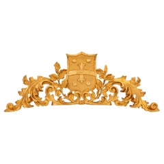 Italienischer Wandschmuck/Plakette aus Giltwood aus dem 19.