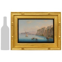 Italian 19th century Gouache and Giltwood painting