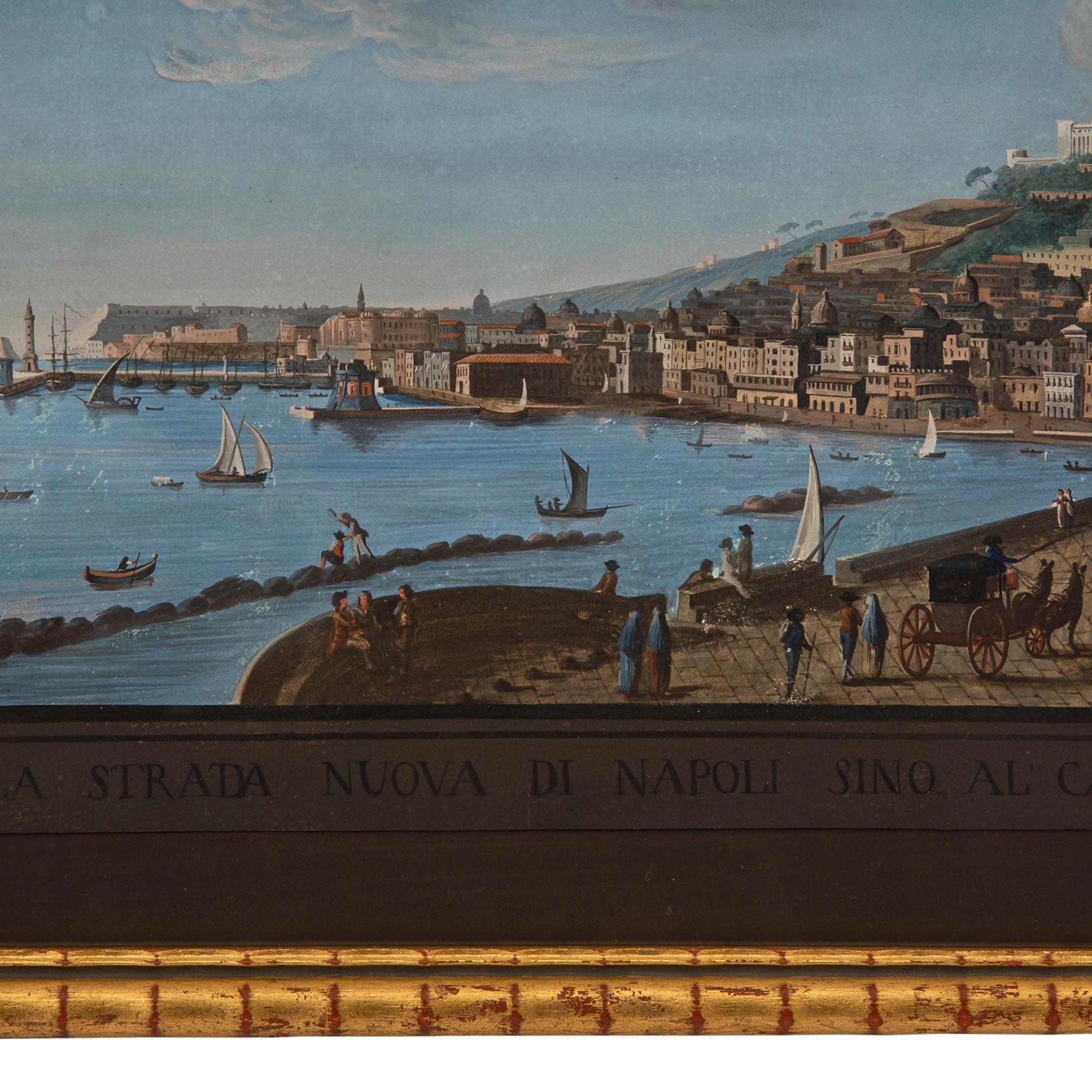 Gouache italienne du 19ème siècle de Naples, Italie en vente 2