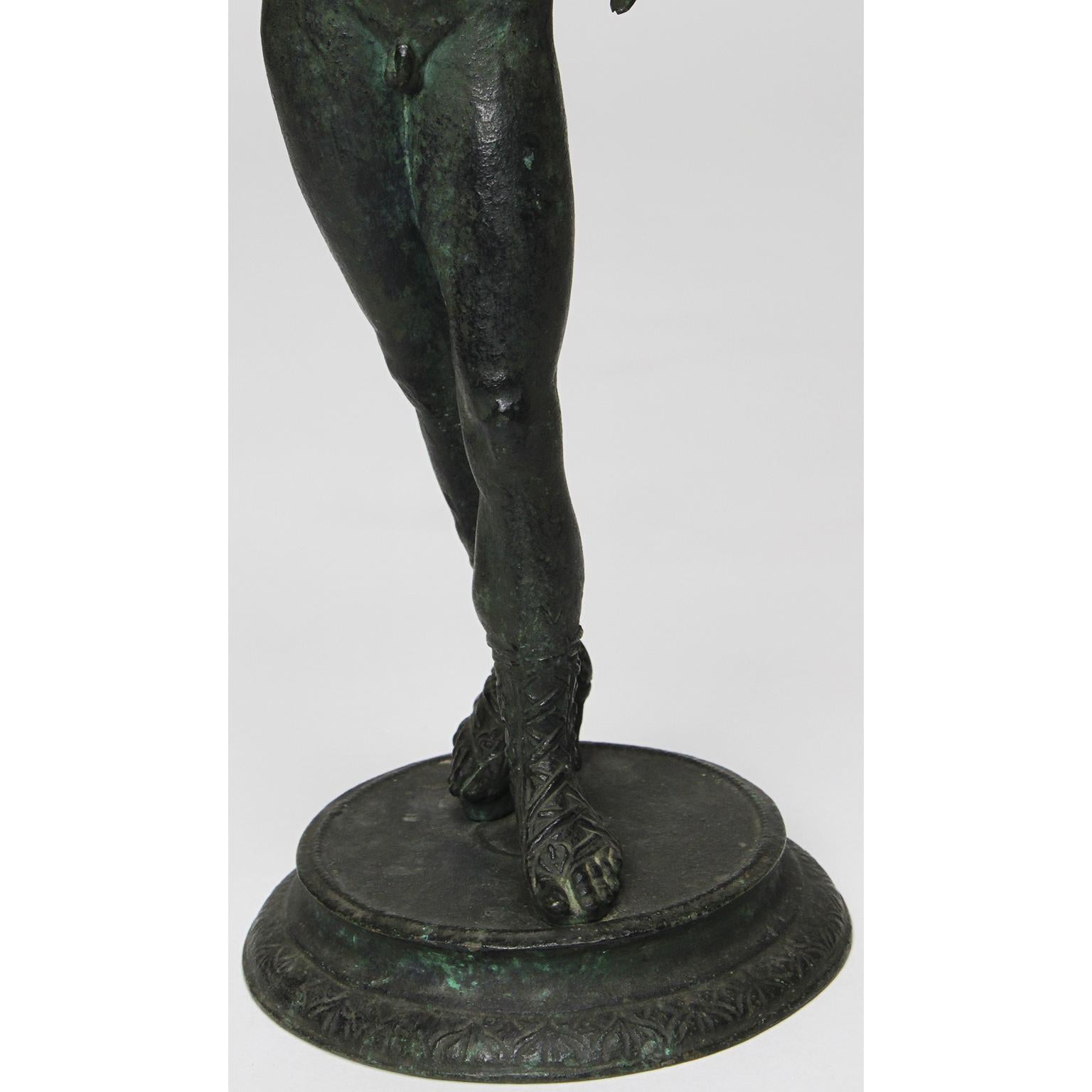 Patinated Italian 19th Century Grand Tour Bronze Sculpture of Narcissus, after Pompeii For Sale
