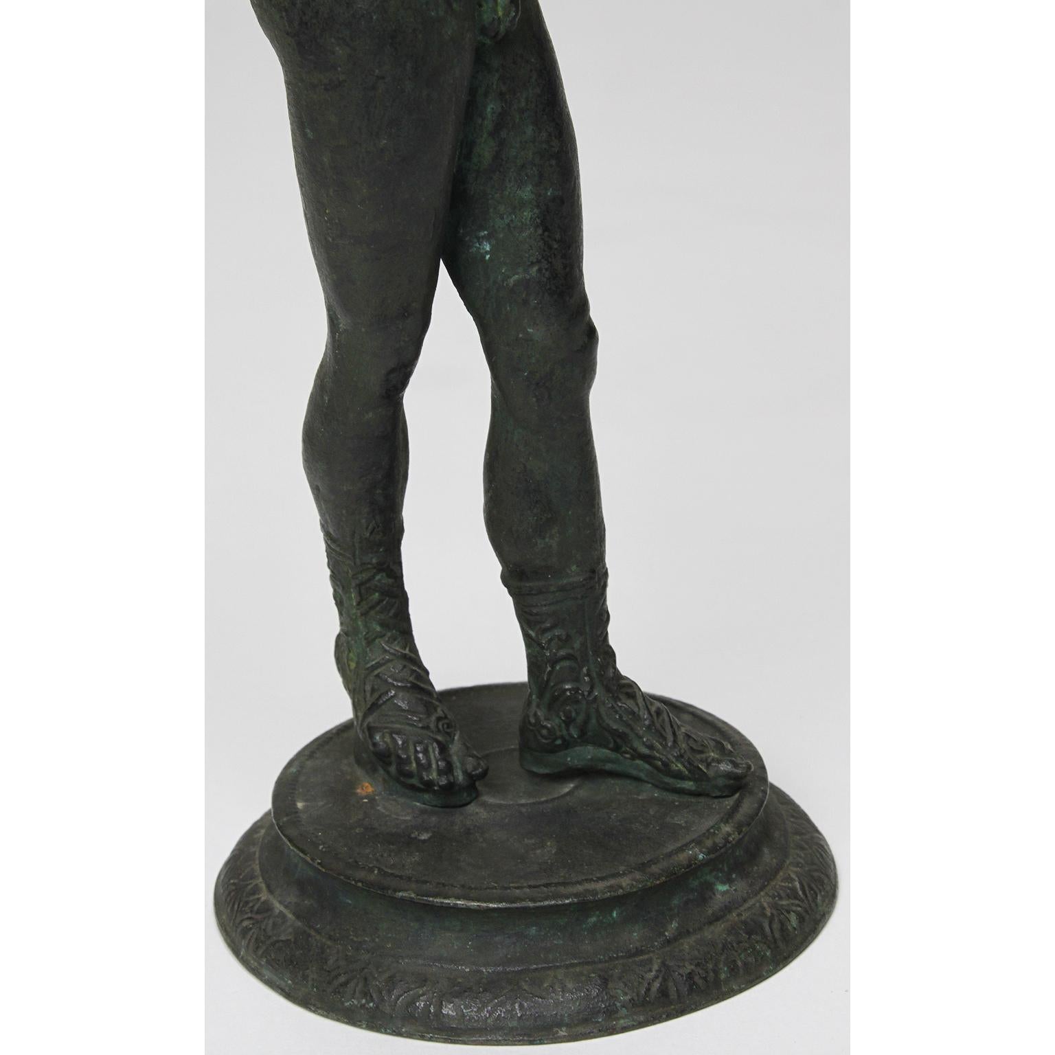 Italian 19th Century Grand Tour Bronze Sculpture of Narcissus, after Pompeii In Good Condition For Sale In Los Angeles, CA