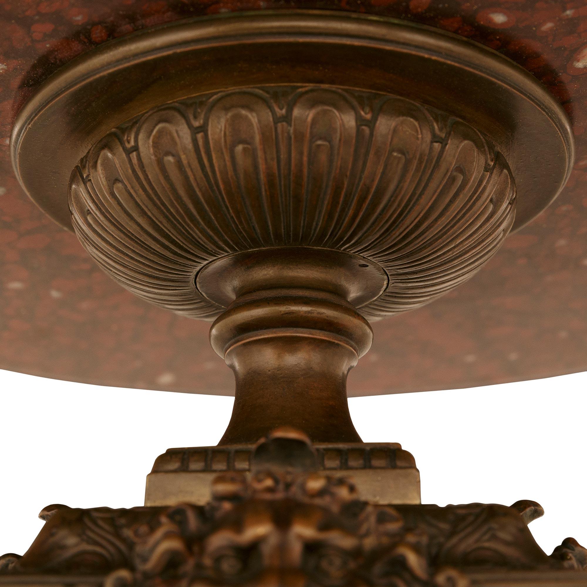 Centro de mesa italiano del Gran Tour del siglo XIX Bronce, Ormolu y Mármol en Bueno estado para la venta en West Palm Beach, FL