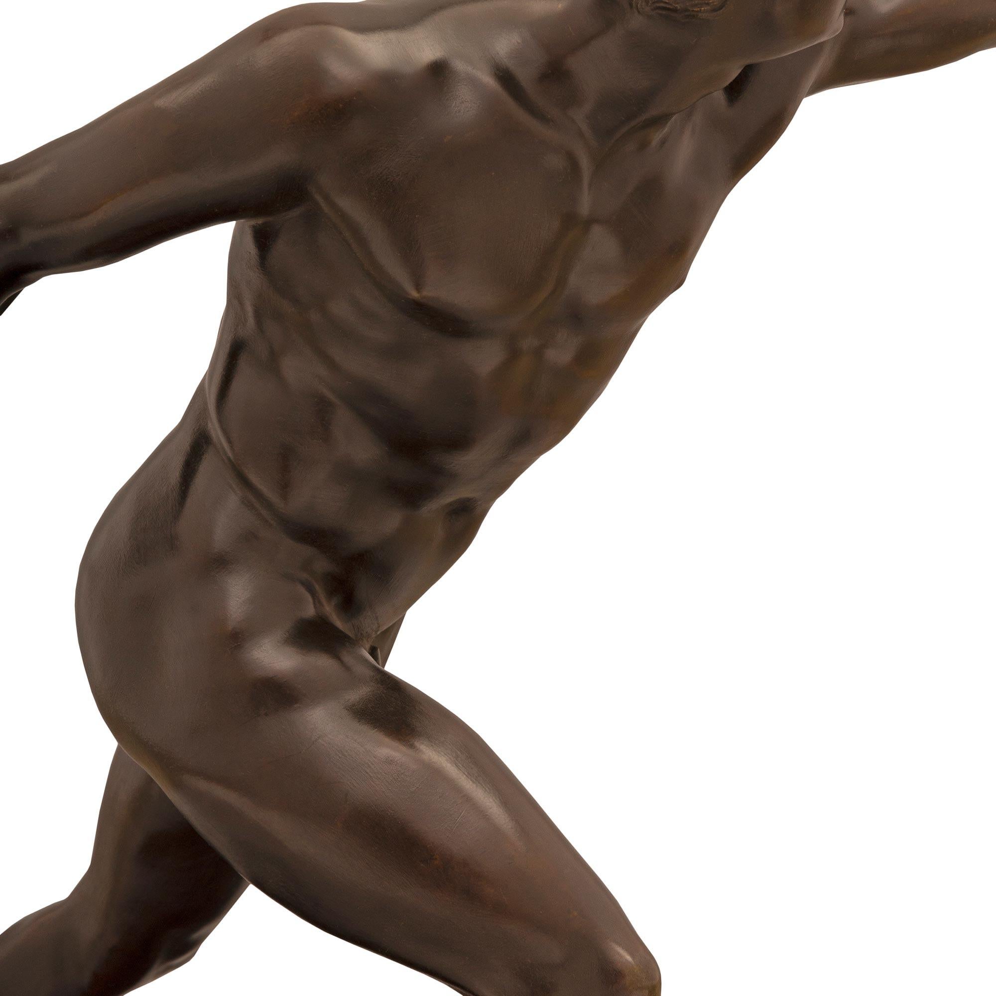 Statue du gladiateur Borghèse en bronze d'époque Grand Tour du 19ème siècle en vente 1