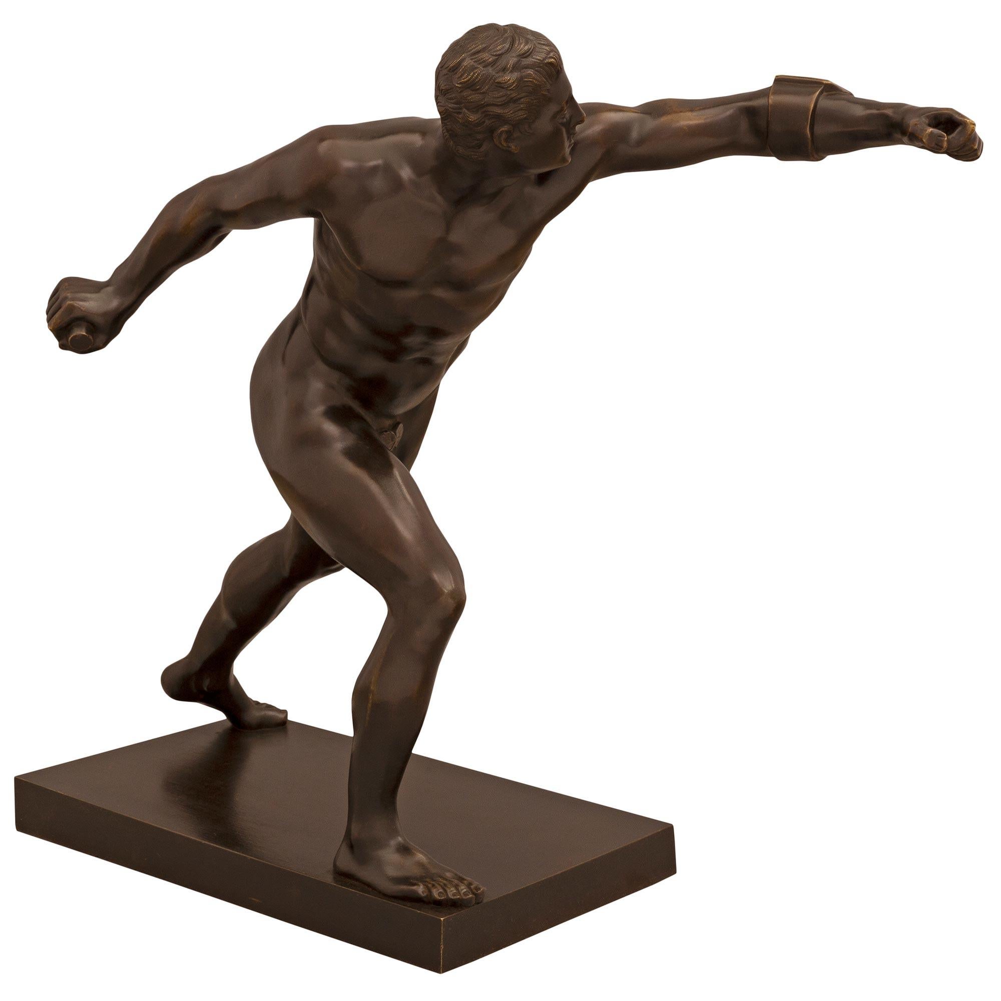 Statue du gladiateur Borghèse en bronze d'époque Grand Tour du 19ème siècle en vente 2