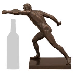 Italian 19th Century Grand Tour Period Bronze Statue of the Borghese Gladiator
